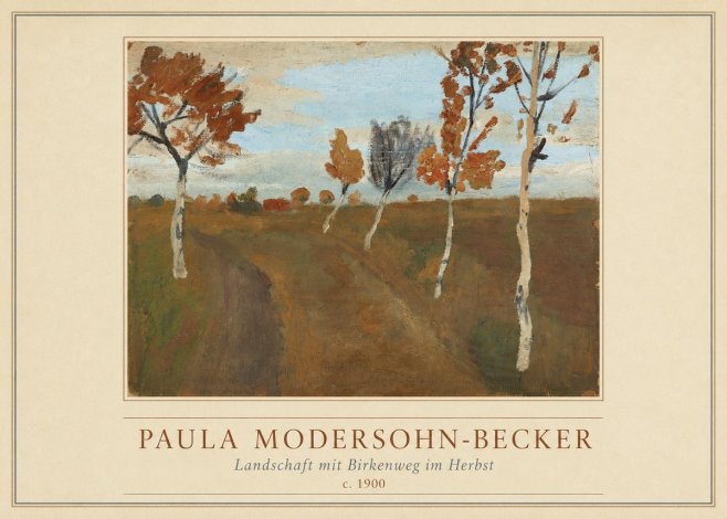 Paula Modersohn-Becker Landschaft Mit Birkenweg Im Herbst No4 - Poster