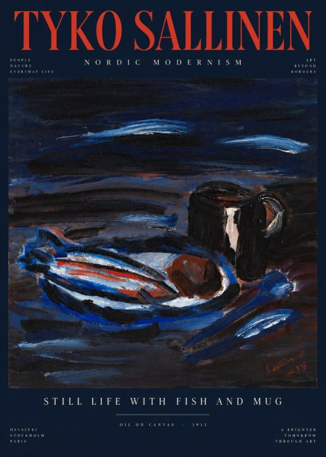 Tyko Sallinen Still Life with Fish and Mug No4 - Poster