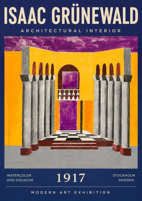 Isaac Grünewald Architectural Interior No5 - Poster