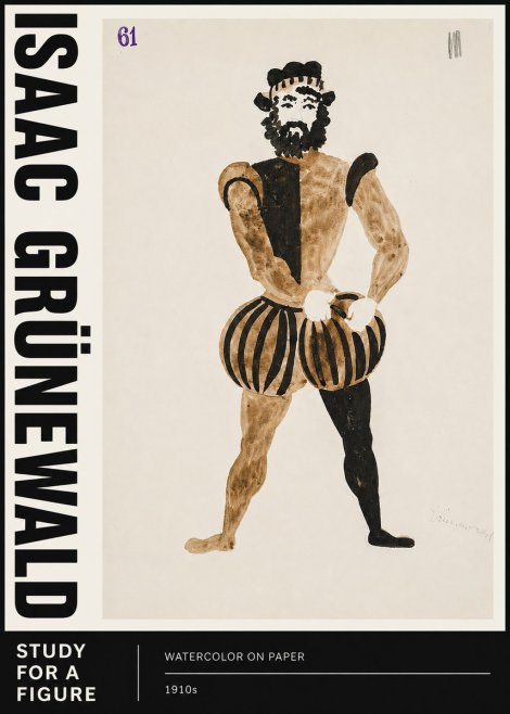 Isaac Grünewald Study for a Figure No3 - Poster