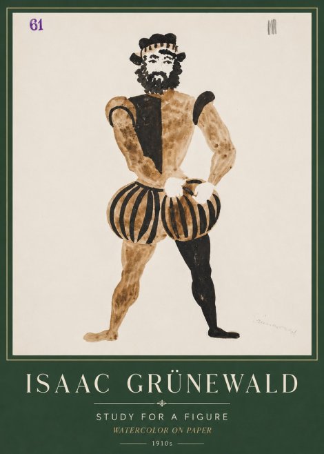 Isaac Grünewald Study for a Figure No4 - Poster