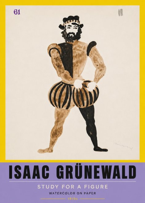 Isaac Grünewald Study for a Figure No5 - Poster