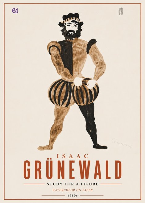Isaac Grünewald Study for a Figure No6 - Poster