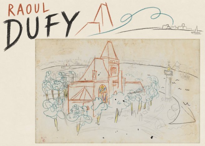 Raoul Dufy Coastal Church and Lighthouse No5 - Poster