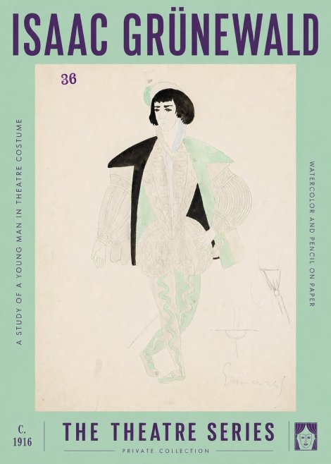 Isaac Grünewald A Study of a Young Man in Theatre Costume No2 - Poster