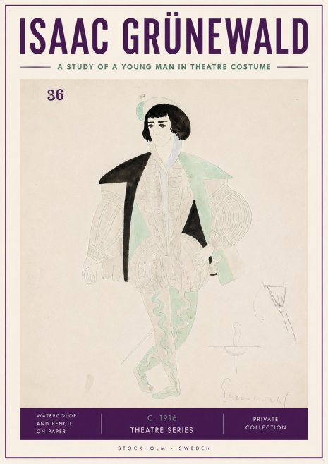Isaac Grünewald A Study of a Young Man in Theatre Costume No3 - Poster