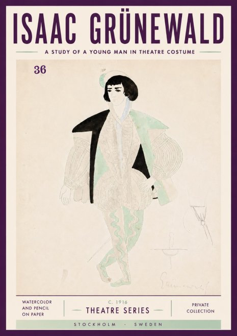 Isaac Grünewald A Study of a Young Man in Theatre Costume No5 - Poster
