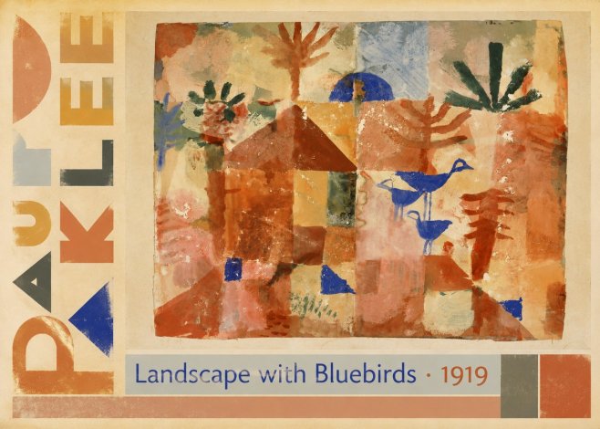 Paul Klee Landscape with Bluebirds No5 - Poster