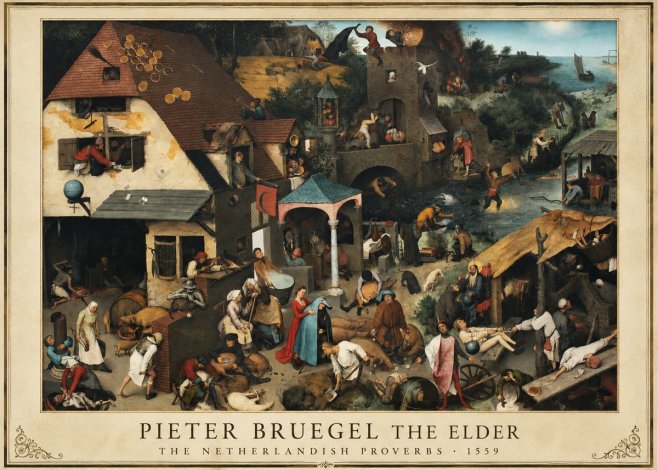 Pieter Bruegel The Netherlandish Proverbs II No5 - Poster