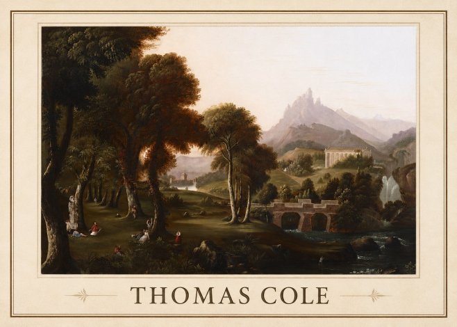 Thomas Cole The Old Mill, Sunset No1 - Poster