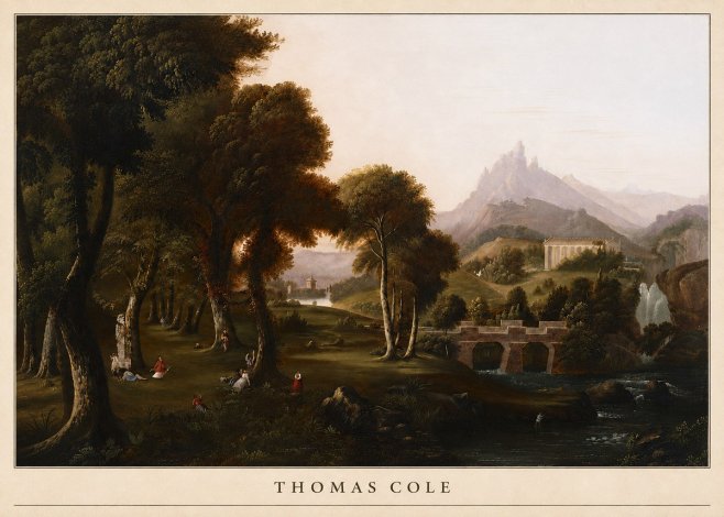 Thomas Cole The Old Mill, Sunset No5 - Poster