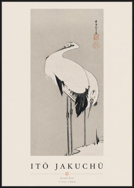 Itō Jakuchū Crane Pair No3 - Poster