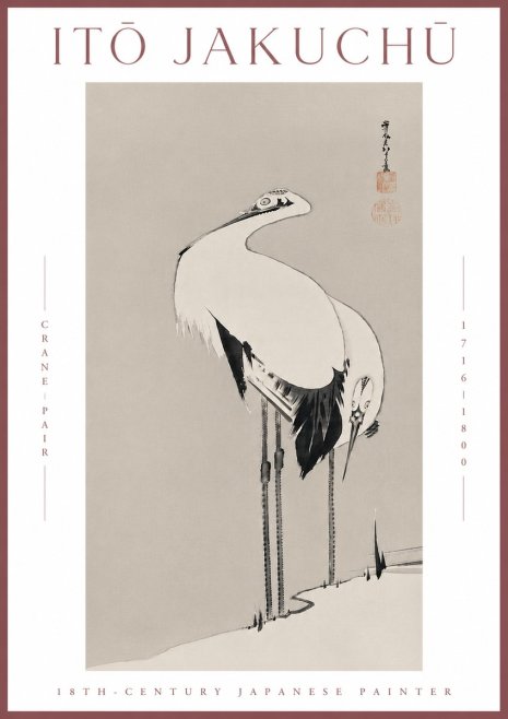 Itō Jakuchū Crane Pair No7 - Poster