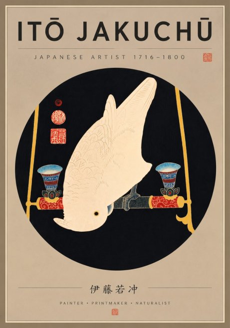 Itō Jakuchū White Cockatoo No7 - Poster