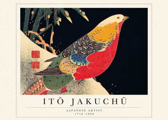 Itō Jakuchū Golden Pheasant and Bamboo No1 - Poster