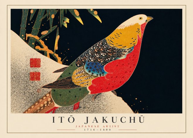 Itō Jakuchū Golden Pheasant and Bamboo No5 - Poster