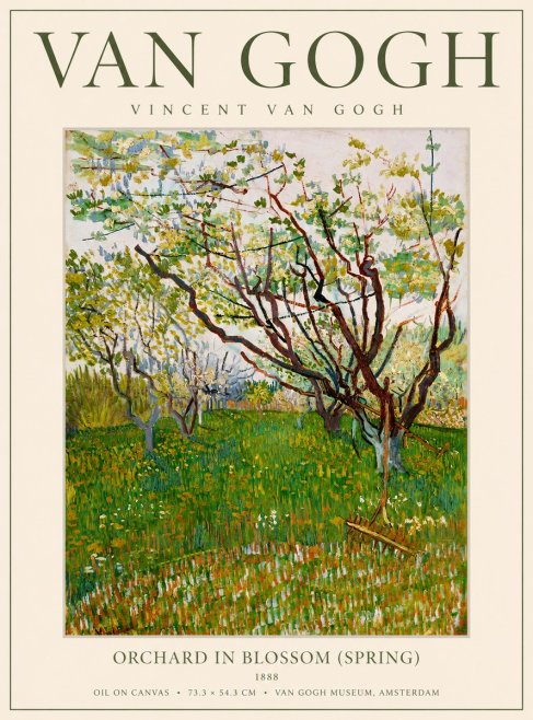 Van Gogh Orchard in Blossom (Spring) No1 - Poster