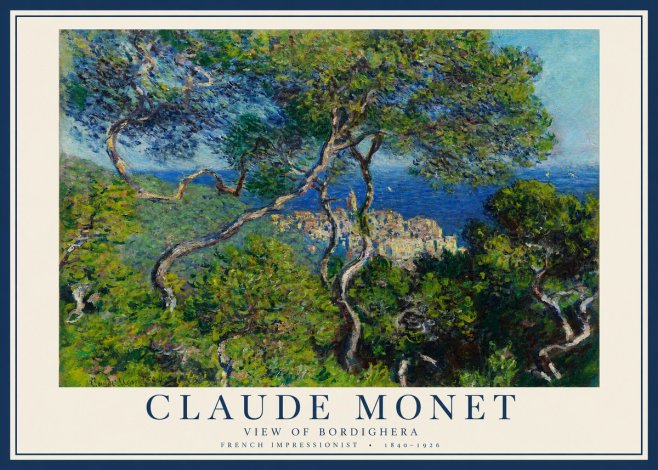 Monet View of Bordighera No2 - Poster