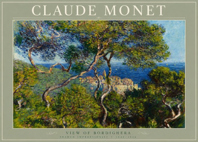 Monet View of Bordighera No5 - Poster