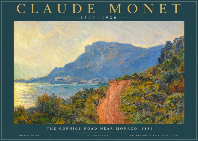 Monet The Cornice Road Near Monaco No4 - Poster