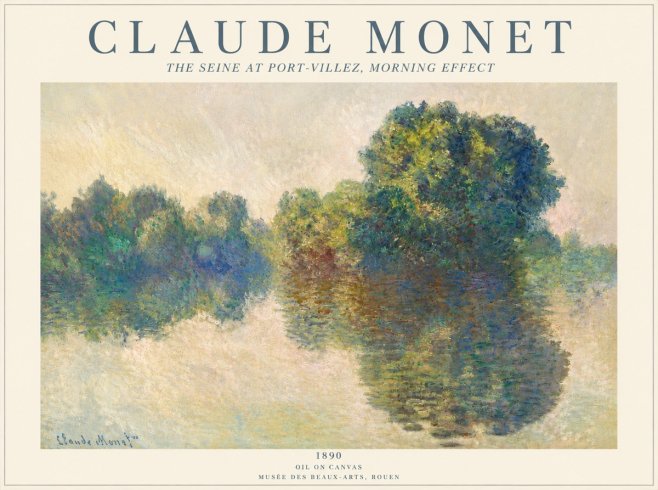 Monet The Seine at Port-villez, Morning Effect No4 - Poster