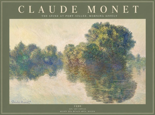 Monet The Seine at Port-villez, Morning Effect No6 - Poster