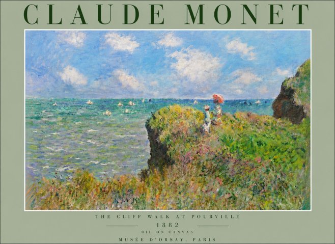 Monet The Cliff Walk at Pourville No3 - Poster