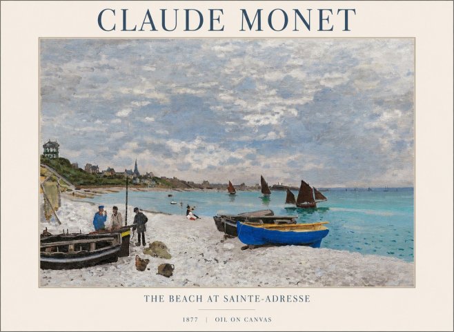 Monet The Beach at Sainte-adresse I No1 - Poster
