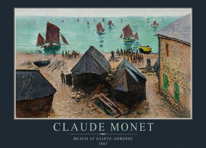 Monet Beach at Sainte-adresse No5 - Poster