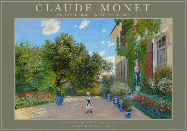 Monet The Artist's House in Argenteuil, 1873 No4 - Poster