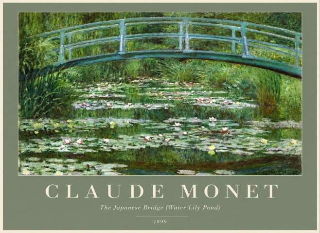 Monet The Japanese Bridge (Water Lily Pond) No2 - Poster