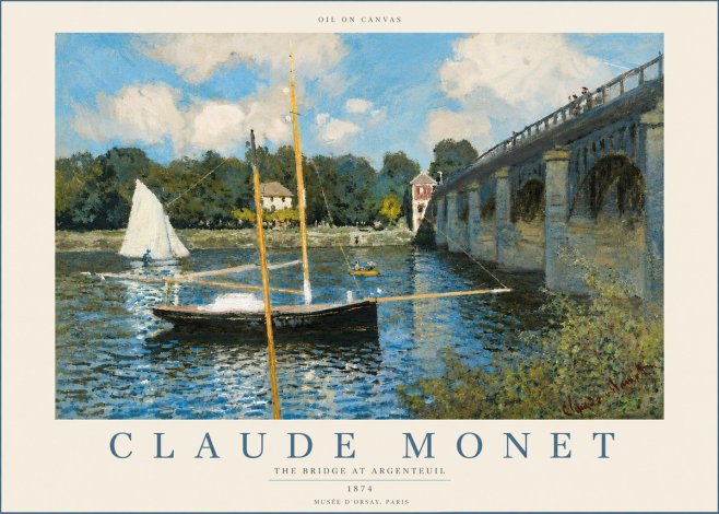 Monet The Bridge at Argenteuil I No4 - Poster