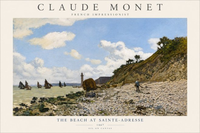 Monet The Beach at Sainte-adresse II No4 - Poster