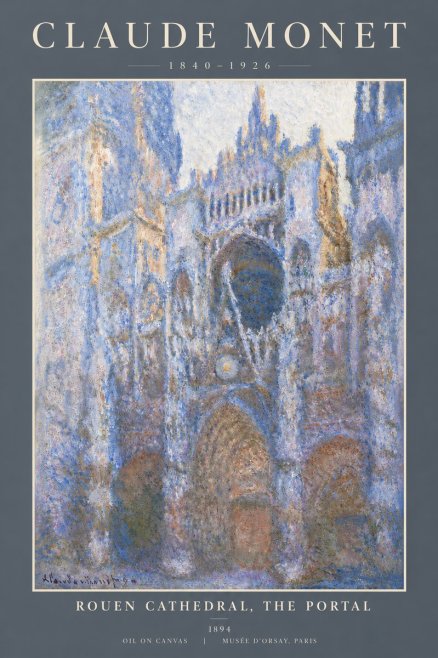 Monet Rouen Cathedral, the Portal No5 - Poster