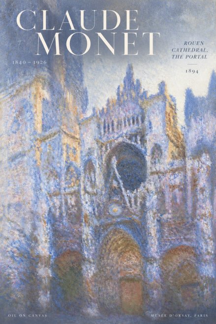 Monet Rouen Cathedral, the Portal No6 - Poster