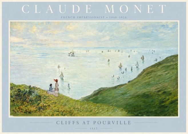 Monet Cliffs at Pourville I No4 - Poster