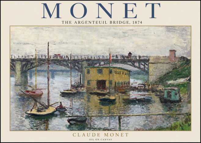 Monet The Argenteuil Bridge No2 - Poster