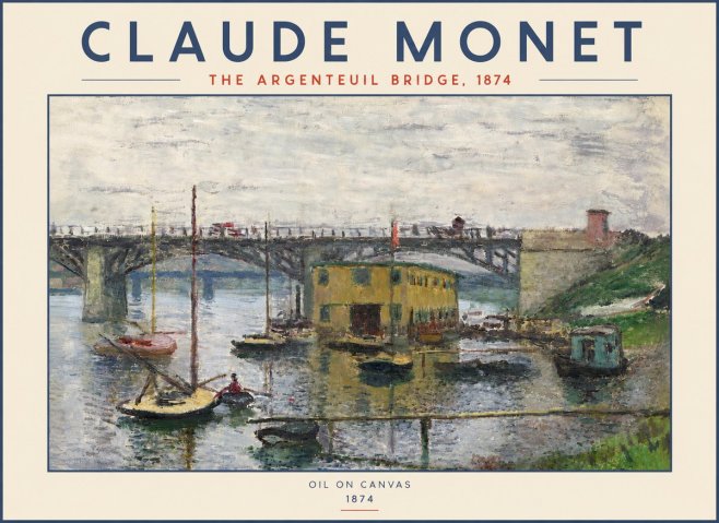 Monet The Argenteuil Bridge No4 - Poster