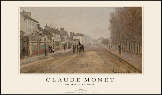 Monet The Avenue, Argenteuil No1 - Poster