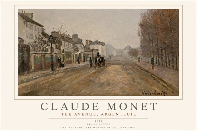 Monet The Avenue, Argenteuil No3 - Poster