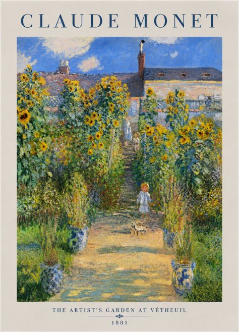 Monet The Artist's Garden at Vétheuil I No4 - Poster
