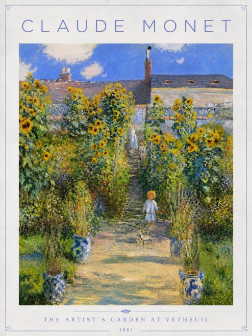 Monet The Artist's Garden at Vétheuil I No6 - Poster