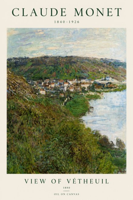 Monet View of Vétheuil II No5 - Poster