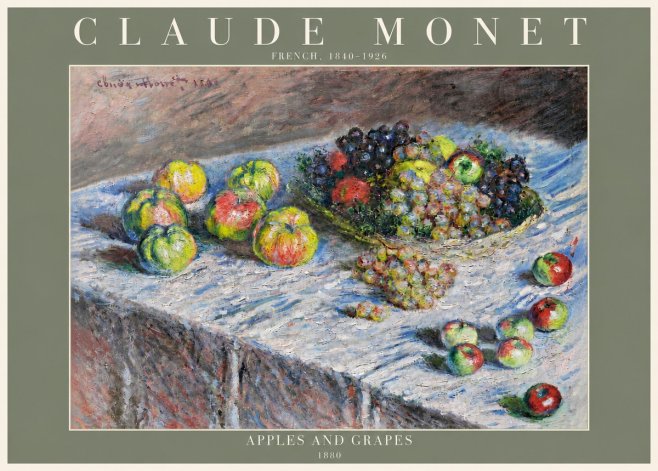 Monet Apples and Grapes No4 - Poster