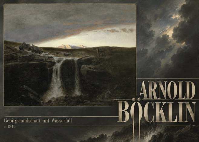 Arnold Böcklin Gebirgslandschaft Mit Wasserfall No6 - Poster
