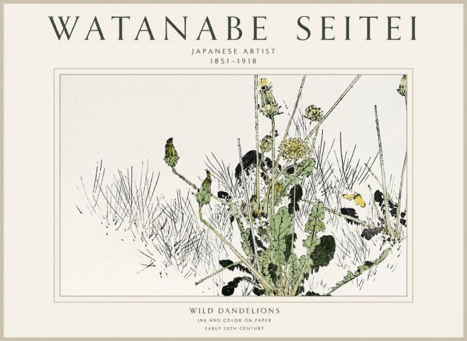 Watanabe Seitei Wild Dandelions No1 - Poster