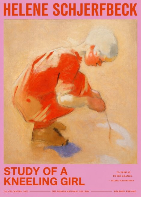 Helene Schjerfbeck Study of a Kneeling Girl No2 - Poster