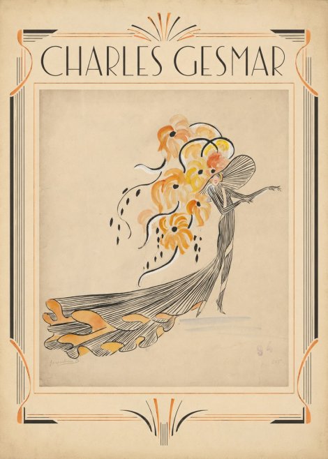 Charles Gesmar Lady with Floral Headdress No1 - Poster
