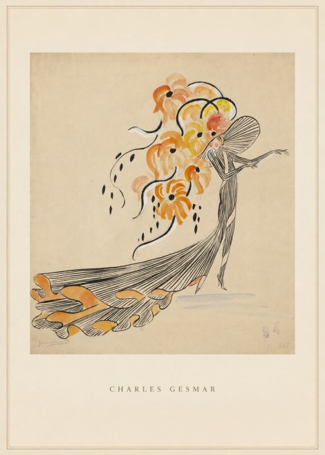 Charles Gesmar Lady with Floral Headdress No3 - Poster