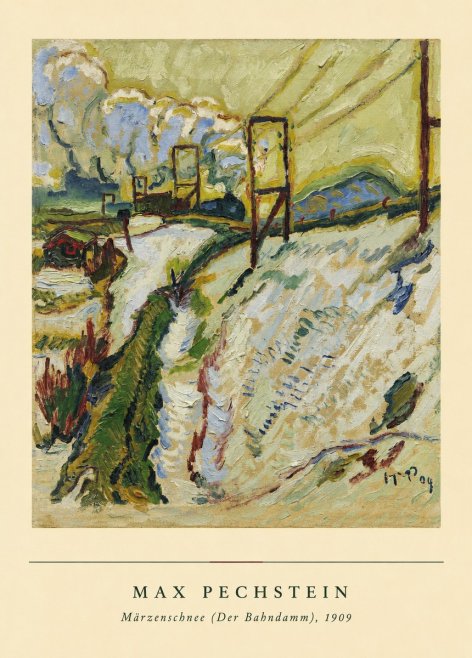 Max Pechstein Märzenschnee (Der Bahndamm) 1909 No6 - Poster